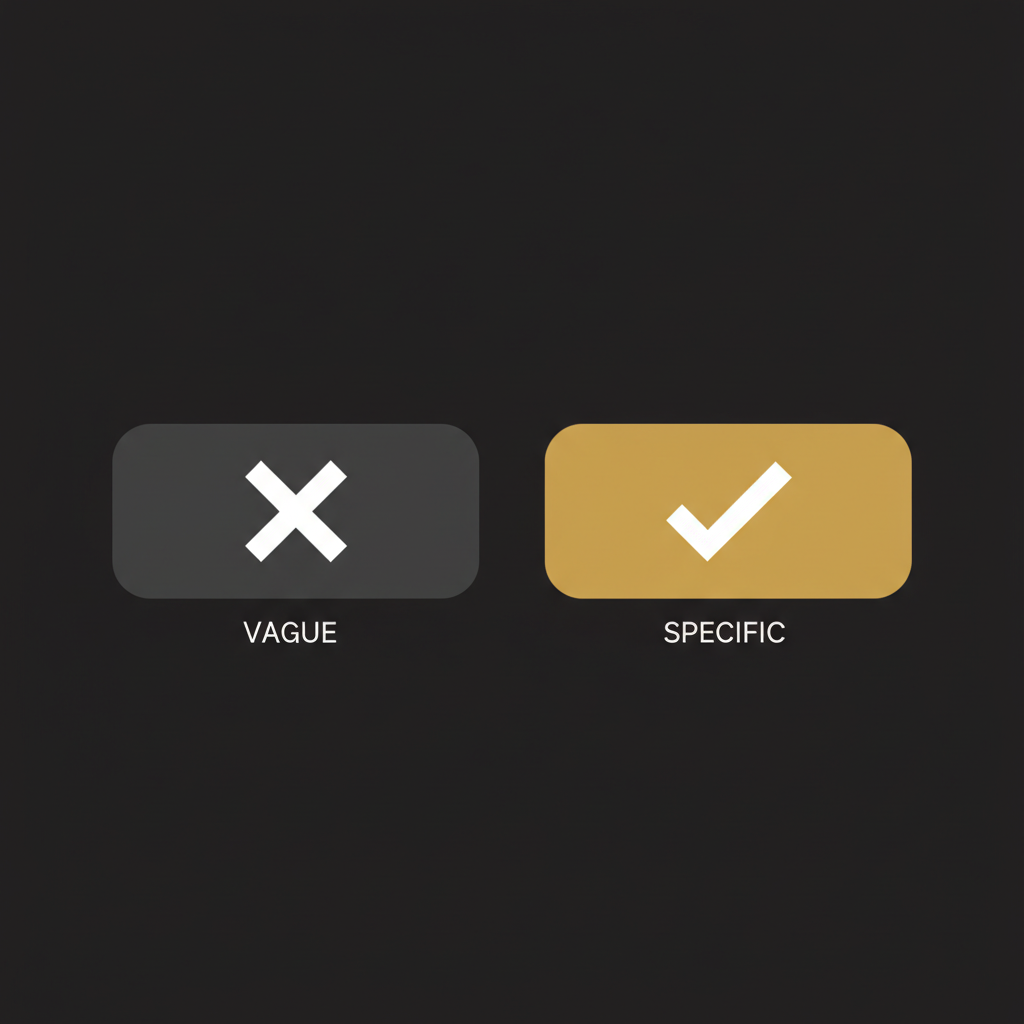 Comparison of vague versus specific brand positioning statements