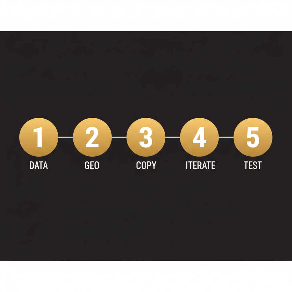 Five numbered steps for ChatGPT advertising best practices